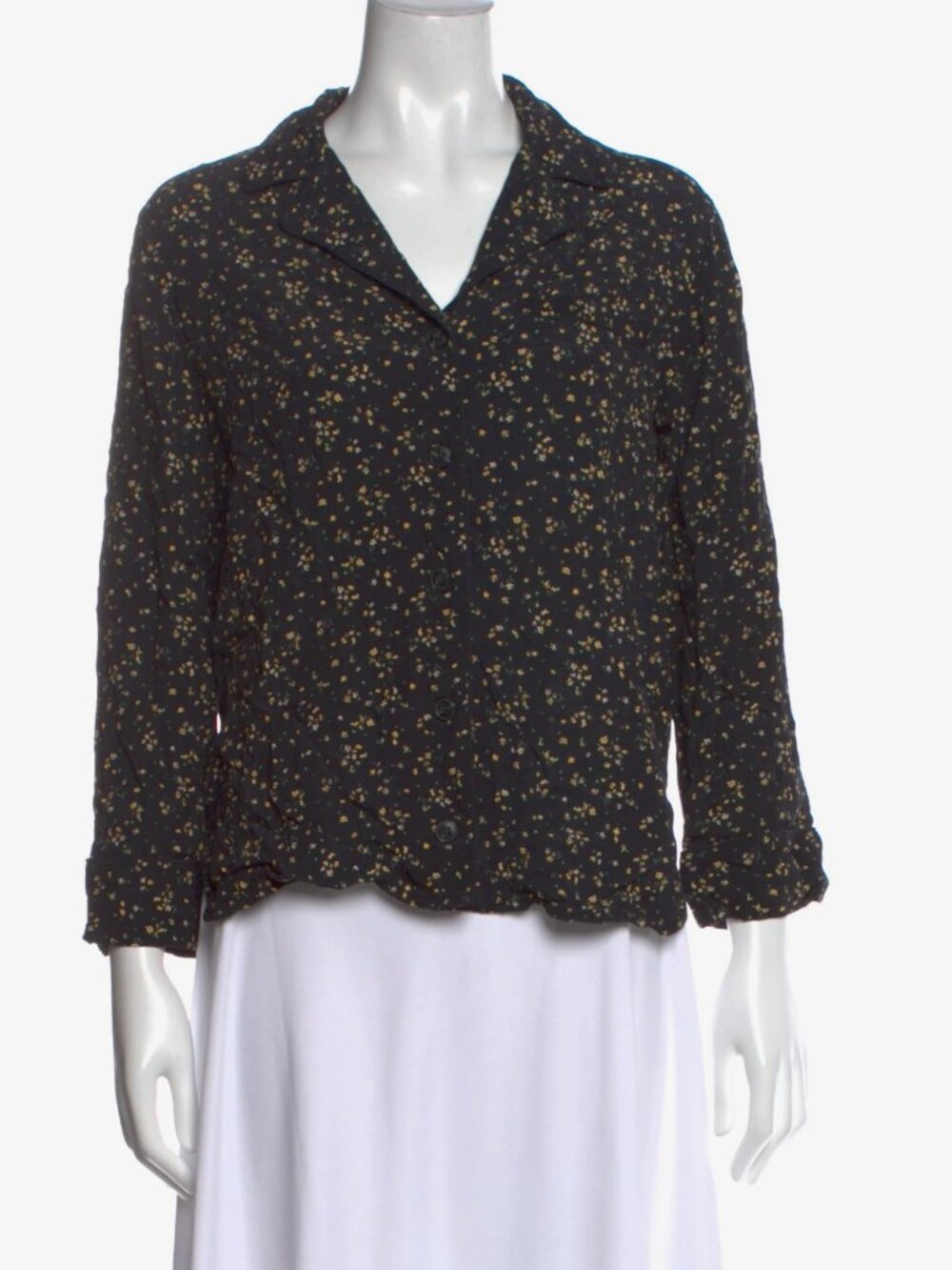 Ganni Floral Print V-Neck Blouse | Size M | EUC